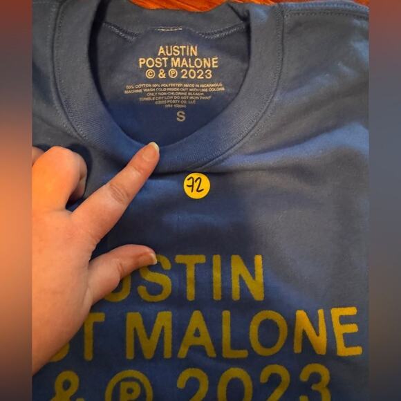 POST MALONE Blue Cryin’ Tour 2023 Crewneck, New without Tag - Picture 9 of 10